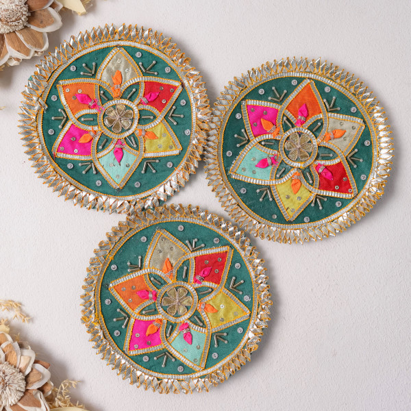 Pack of  10pcs Vibrant Gota Patti Floral Applique Patches | Traditional DIY Craft Embellishments