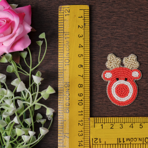 Sparkly Reindeer Beaded Applique | Holiday DIY Patch for Clothes & Accessories