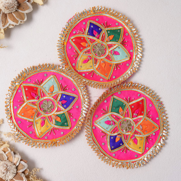 Pack of  10pcs Vibrant Gota Patti Floral Applique Patches | Traditional DIY Craft Embellishments