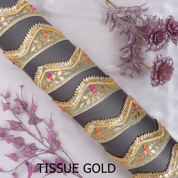 Handcrafted Gota Patti Cut Work Lace Trim for Saree & Crafting