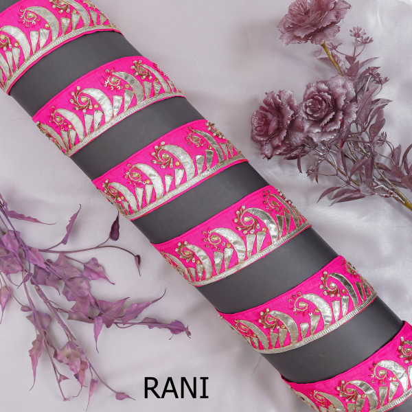 Premium Gota Patti & Bead Work Embroidery Lace – Handcrafted Border Material for Sarees,