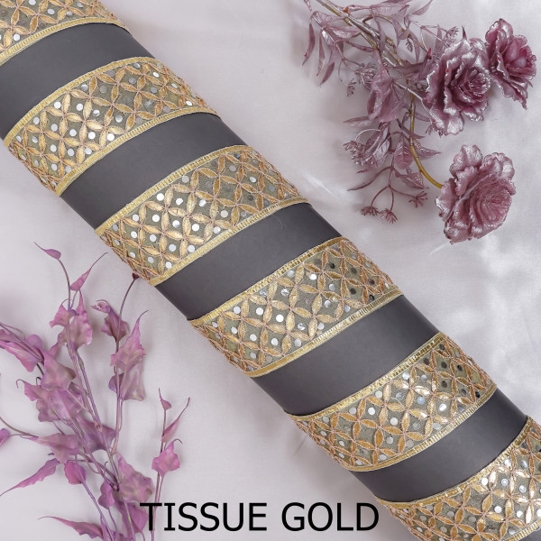 Traditional Gold Gota Patti Jaal Lace – Heavy Embroidered Festive Border Trim