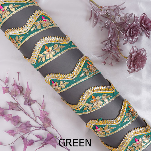 Handcrafted Gota Patti Cut Work Lace Trim for Saree & Crafting