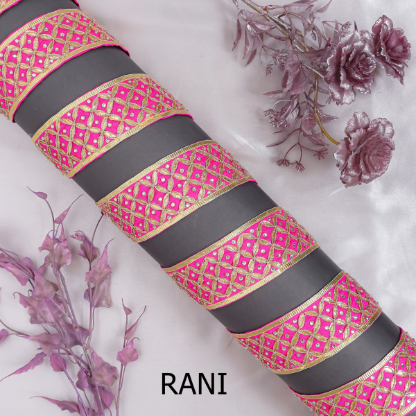 Traditional Gold Gota Patti Jaal Lace – Heavy Embroidered Festive Border Trim
