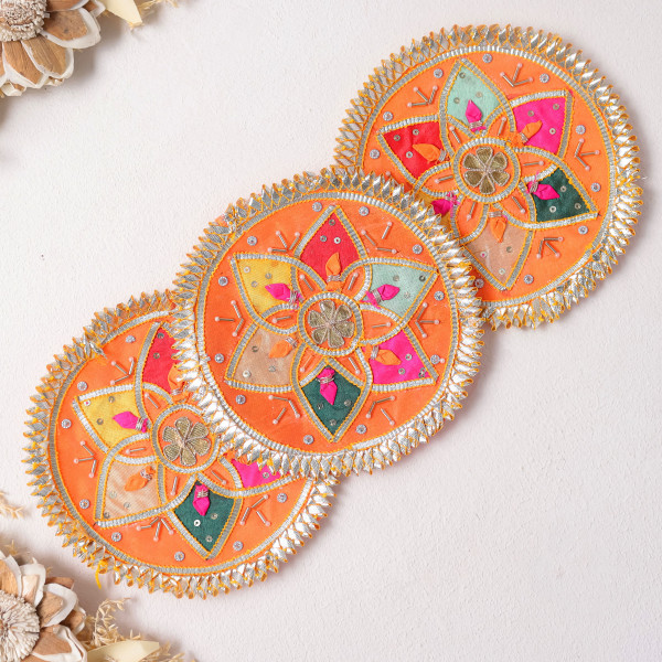 Pack of  10pcs Vibrant Gota Patti Floral Applique Patches | Traditional DIY Craft Embellishments