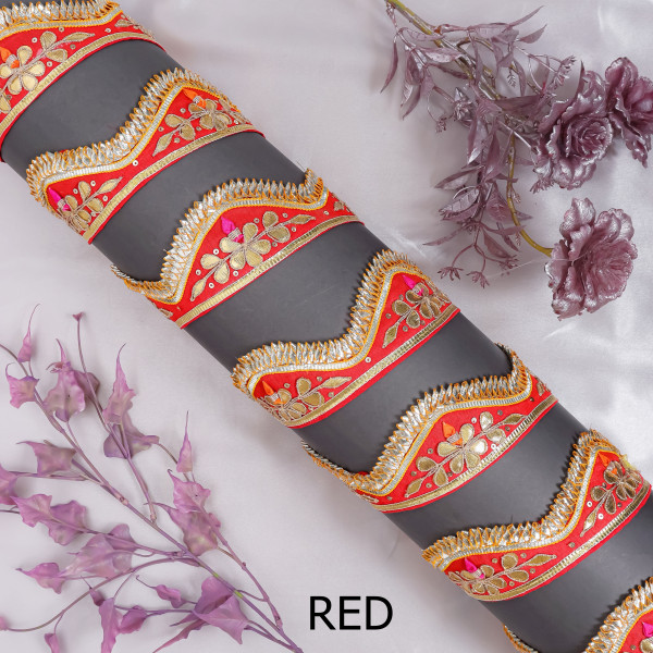 Handcrafted Gota Patti Cut Work Lace Trim for Saree & Crafting