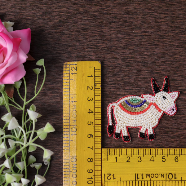 Pair Of Handcrafted Embroidered Cow Applique Patch