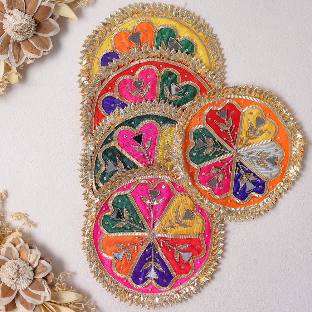 Image of Pack of 10pcs Colorful Gota Patti Floral Embellished Applique Patch