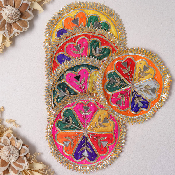Pack of 10pcs Colorful Gota Patti Floral Embellished Applique Patch