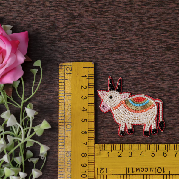 Pair Of Handcrafted Embroidered Cow Applique Patch