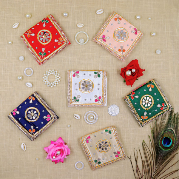 Pack of 5pc Handcrafted Gota Patti & Mirror Work Coin Pouch | Ethnic Indian Coin Purse