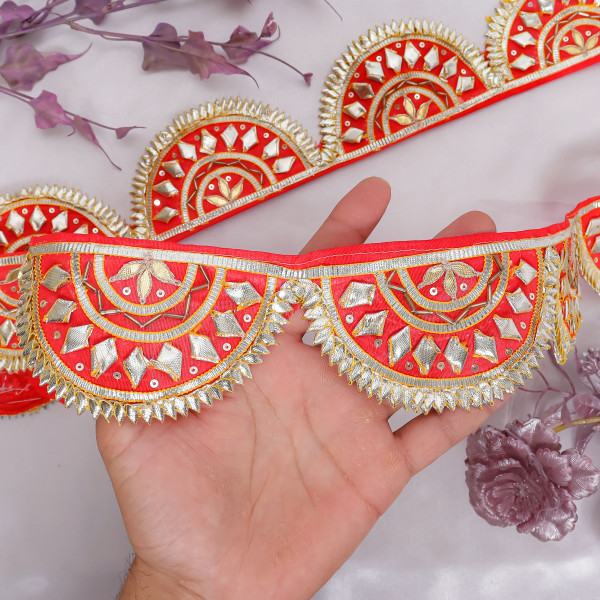 Luxury Handcrafted Gota Patti Scallop Trim Border for Festive Wear & DIY Styling