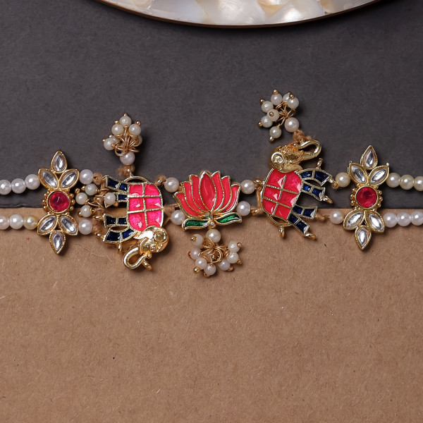 Handcrafted Beautiful Jewelry Bhai Rakhi – Elegant Designer Rakhi for Brother