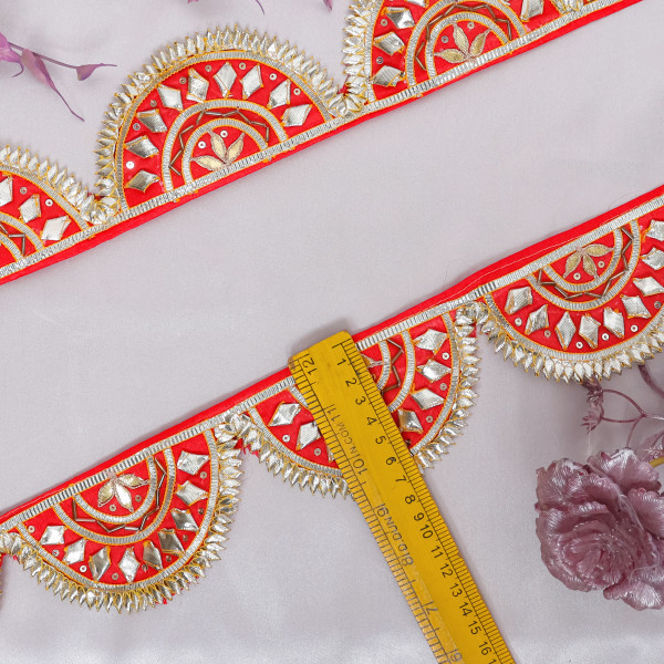 Luxury Handcrafted Gota Patti Scallop Trim Border for Festive Wear & DIY Styling