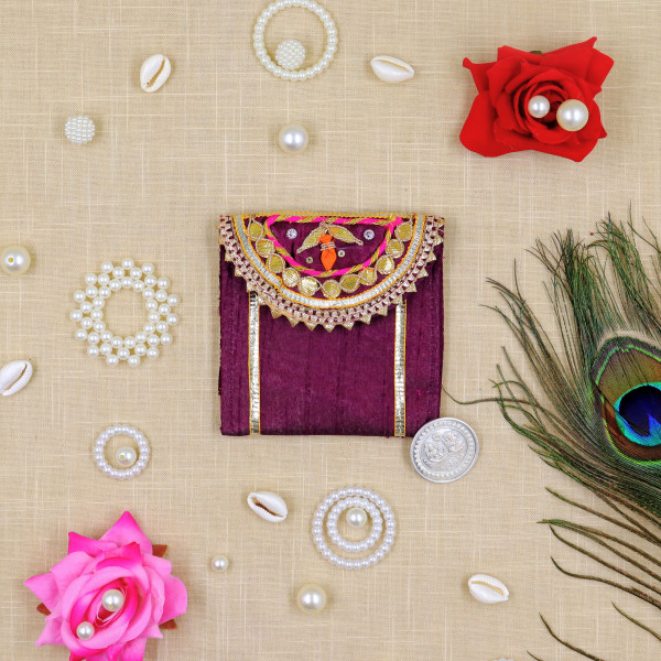 Pack of 5pc Handcrafted Gota Patti & Mirror Work Coin Pouch | Ethnic Indian Coin Purse