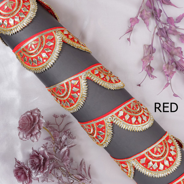 Luxury Handcrafted Gota Patti Scallop Trim Border for Festive Wear & DIY Styling