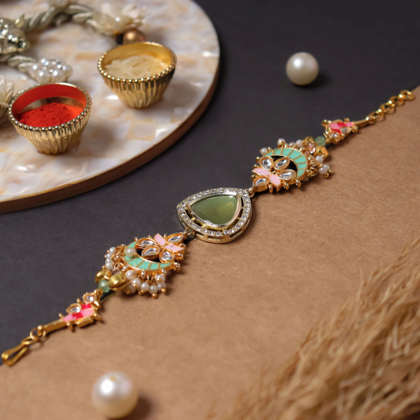 Luxury Designer Jewelled Rakhi for Brother (Bhai Rakhi)