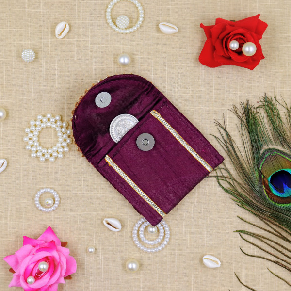 Pack of 5pc Handcrafted Gota Patti & Mirror Work Coin Pouch | Ethnic Indian Coin Purse