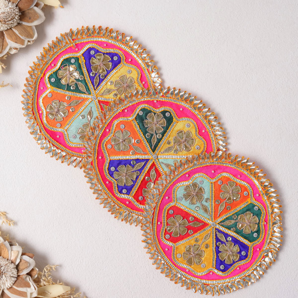 Pack of 10pcs Traditional Gota Embellished Colorful Applique Patch for Dresses, Dupattas, and DIY Crafts