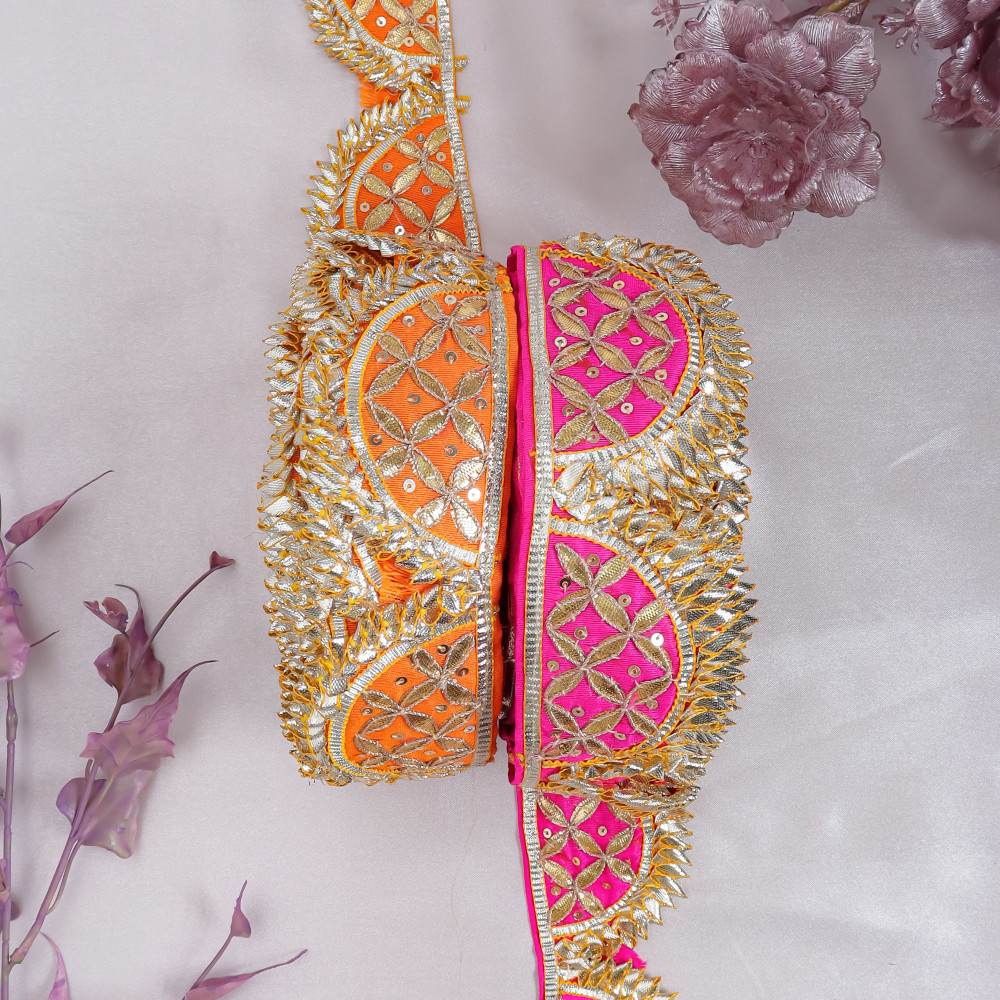 Image of Premium Handwork Gota Patti Scalloped Jaal Border Lace