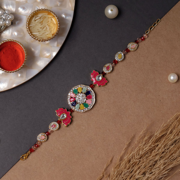 Beautiful Royal Jewelled Brother Rakhi | Premium Designer Rakhi for Bhai