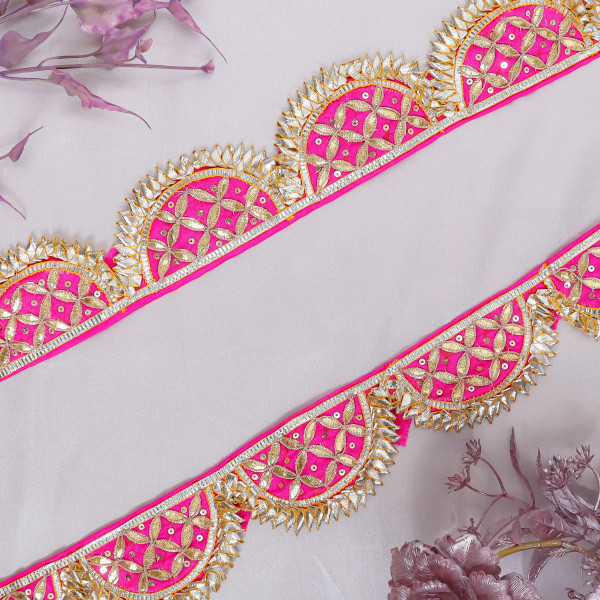 Premium Handwork Gota Patti Scalloped Jaal Border Lace