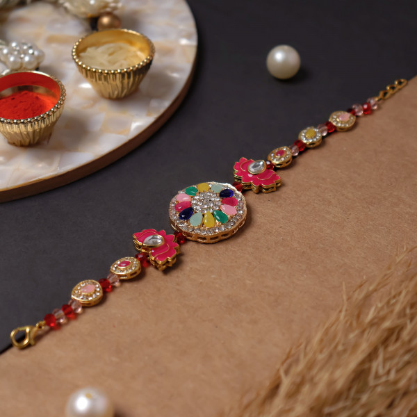 Beautiful Royal Jewelled Brother Rakhi | Premium Designer Rakhi for Bhai