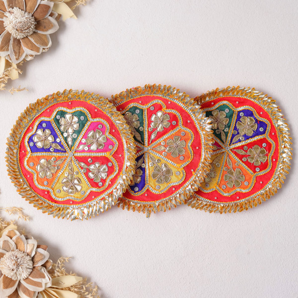 Pack of 10pcs Traditional Gota Embellished Colorful Applique Patch for Dresses, Dupattas, and DIY Crafts
