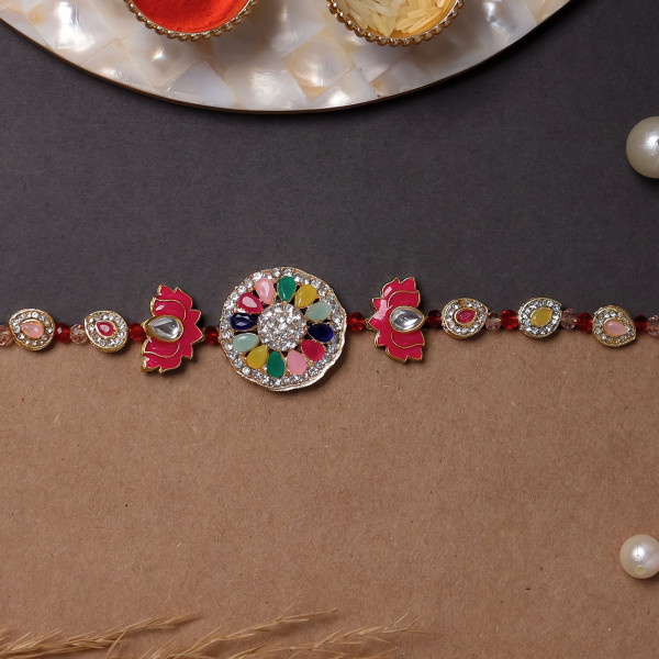 Beautiful Royal Jewelled Brother Rakhi | Premium Designer Rakhi for Bhai