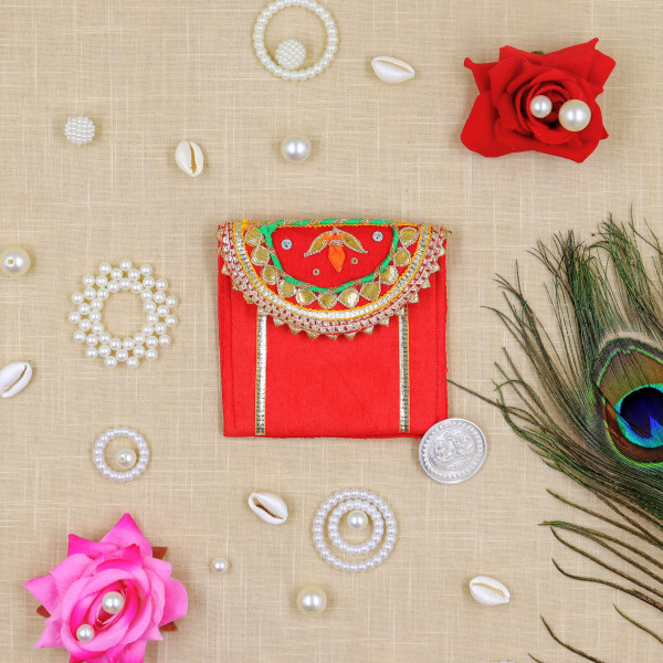 Pack of 5pc Handcrafted Gota Patti & Mirror Work Coin Pouch | Ethnic Indian Coin Purse