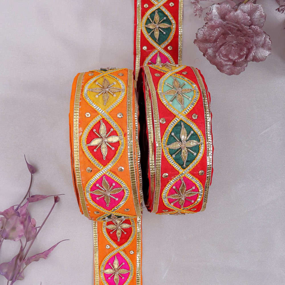 Image of Premium Handwork Gota Patti Multi-Patchwork Lace Trim