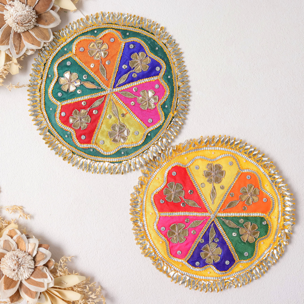 Image of Pack of  10Pcs Multicolor Gota Work Applique Patch for Dresses, Bags, and DIY Craft Projects