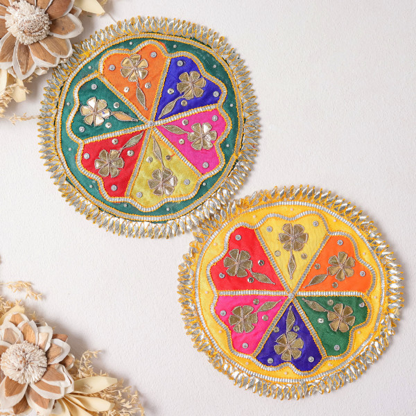 Pack of  10Pcs Multicolor Gota Work Applique Patch for Dresses, Bags, and DIY Craft Projects
