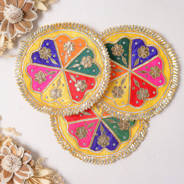 Pack of  10Pcs Multicolor Gota Work Applique Patch for Dresses, Bags, and DIY Craft Projects