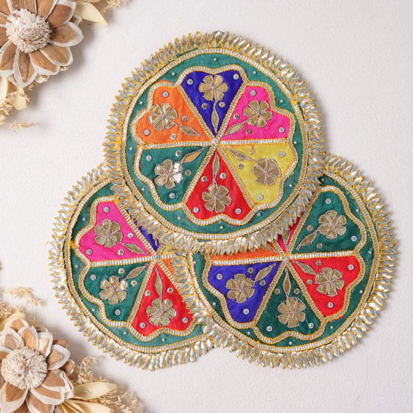 Pack of  10Pcs Multicolor Gota Work Applique Patch for Dresses, Bags, and DIY Craft Projects