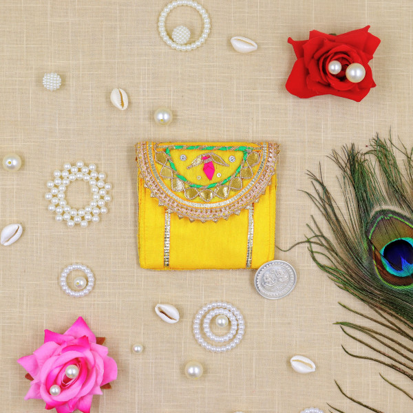 Pack of 5pc Handcrafted Gota Patti & Mirror Work Coin Pouch | Ethnic Indian Coin Purse