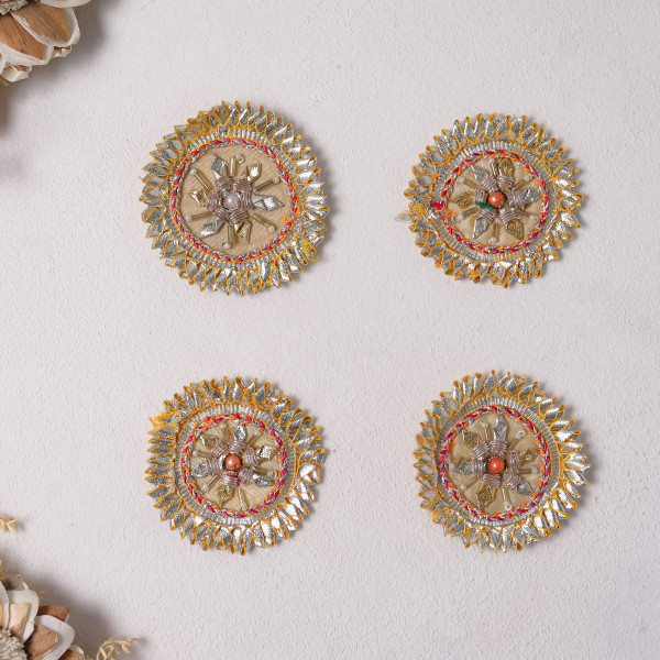 Gota Patti Tulip Applique Patch for Dresses, Blouses, and DIY Crafts