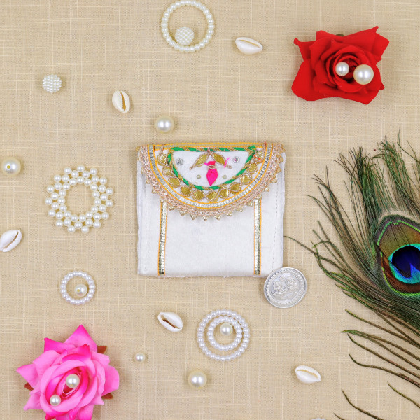 Pack of 5pc Handcrafted Gota Patti & Mirror Work Coin Pouch | Ethnic Indian Coin Purse