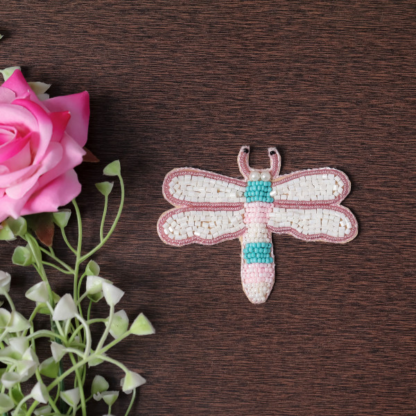 Pair Of Handmade Beaded Butterfly Applique Patch