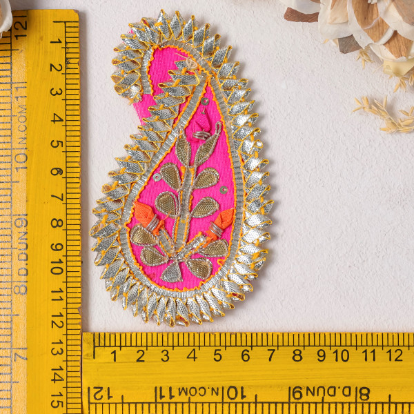 Pack Of 10Pcs Gota Patti Paisley Embellished Patch for Dresses & DIY