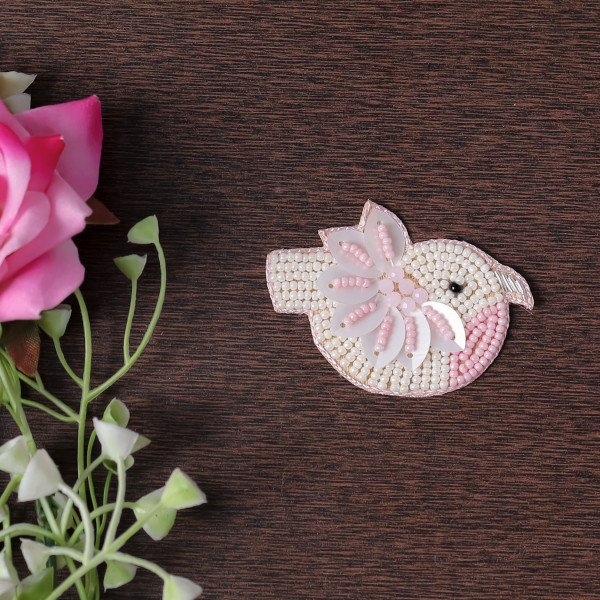 Pair Of Beaded Bird Applique – Embroidered Craft Patch