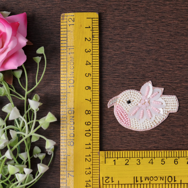 Pair Of Beaded Bird Applique – Embroidered Craft Patch