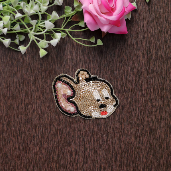 pair of Handmade Beaded Mickey Mouse Applique Patch