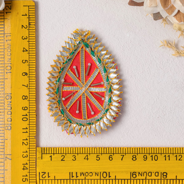 Pack of 10pcs Handcrafted Gota Patti Tilak Embellished Applique Patches for Dresses & DIY