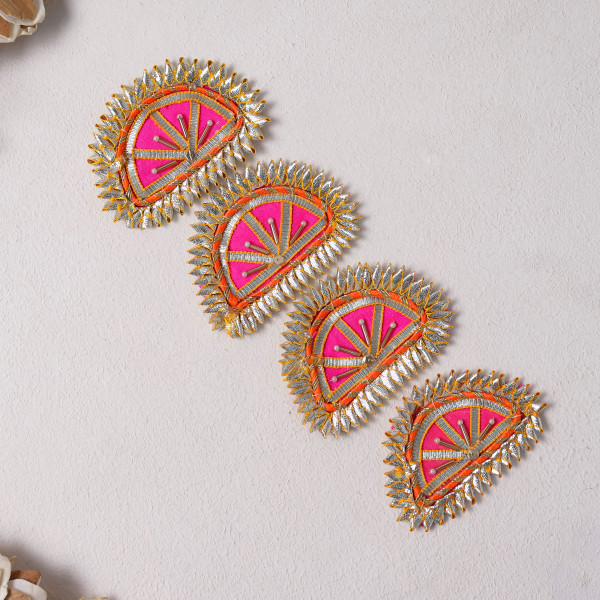 Pack of 10pcs Traditional Gota Patti Half-Moon Applique Patches