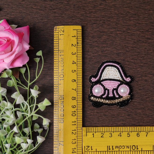Pair of Retro Beetle Embroidered Motif for Clothing & Crafts