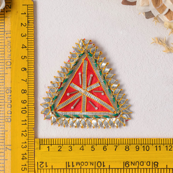 Pack of 10pcs Gota Patti Triangle Shape Embellished Applique Patches for Dresses, Crafts & DIY
