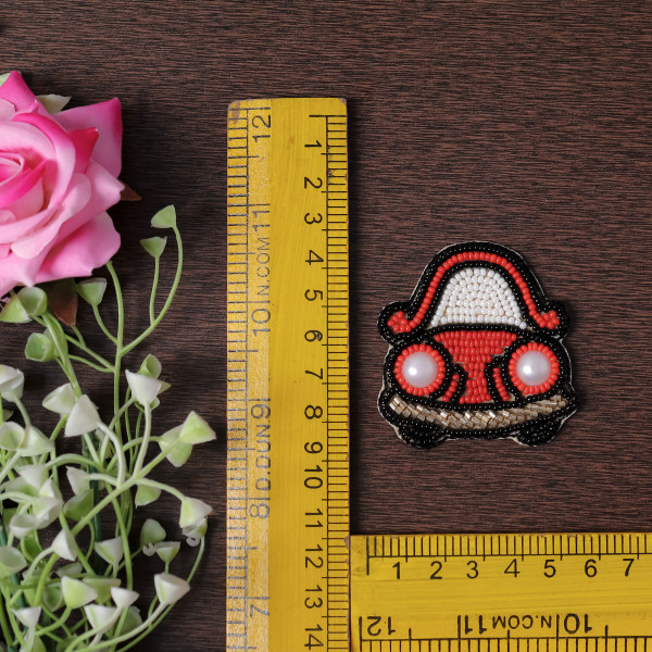 Pair of Retro Beetle Embroidered Motif for Clothing & Crafts