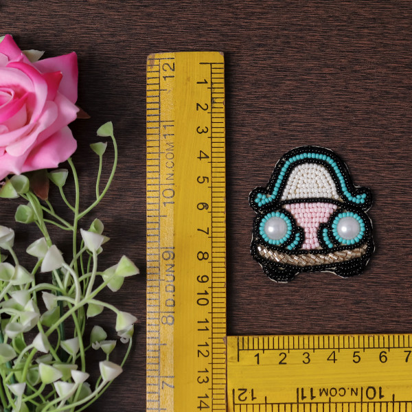Pair of Retro Beetle Embroidered Motif for Clothing & Crafts