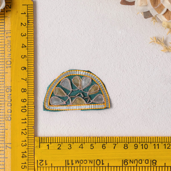 Pack of  10pcs Traditional Gota Patti Crescent Moon Applique Motif Patches for Bridal Wear & DIY Designing